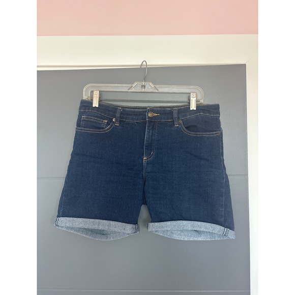 Michael Kors Denim Shorts‎ Dark Wash Cuffed Womens Size 6 - Picture 1 of 5